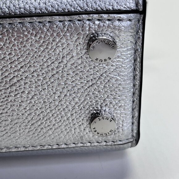 MICHAEL Michael Kors Ruthie Satchel Silver Leather Tote Elegant Handbag - Picture 7 of 13